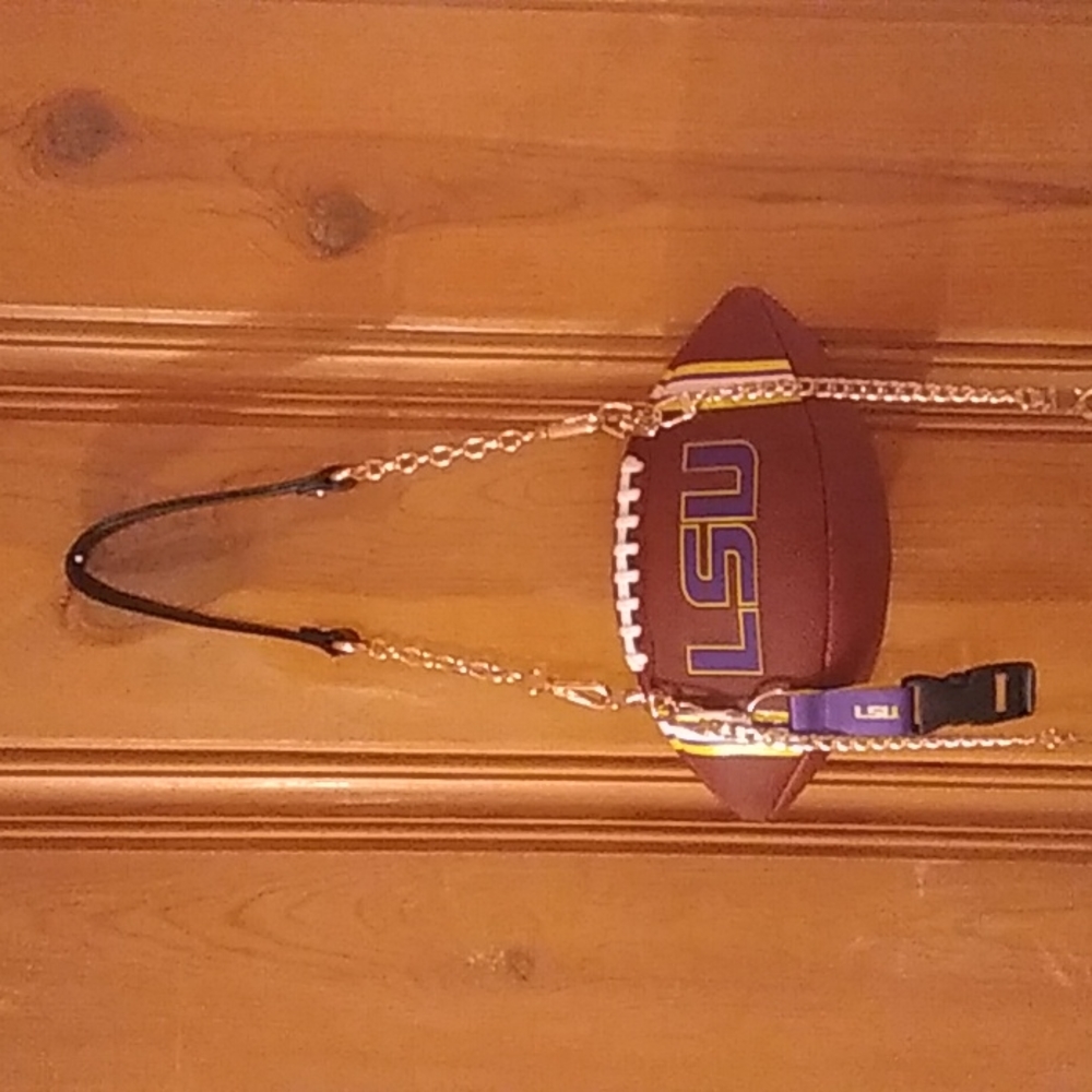 LIMITED EDITION HANDMADE Football Purse NCAA COLLEGE (LSU TIGERS) 🏈 - Picture 10 of 17